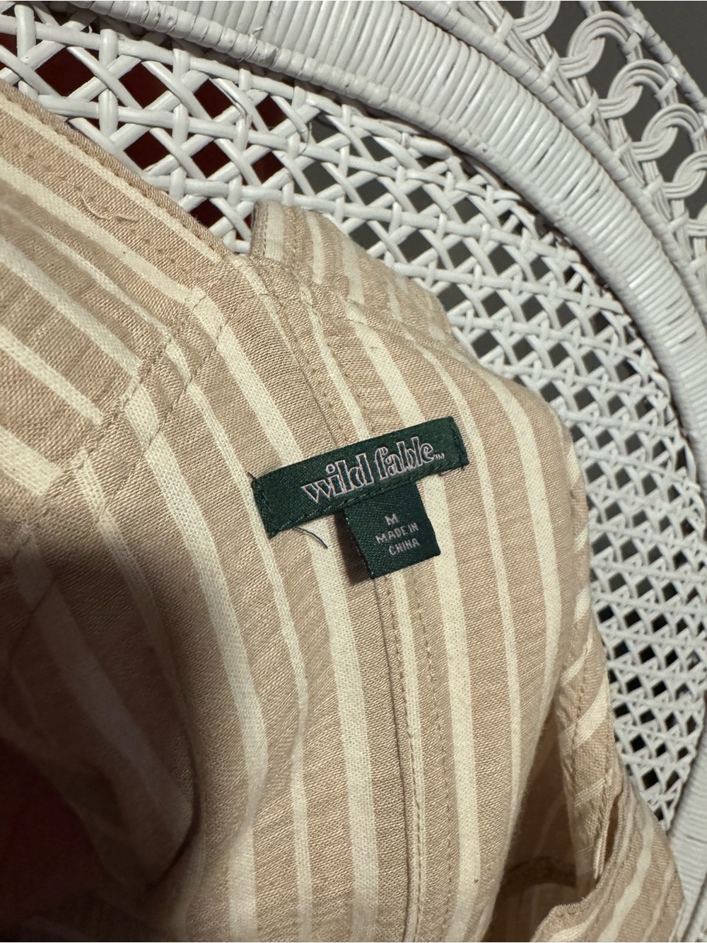 Wild Fable Beige Striped Cotton Overalls - Picture 6 of 11